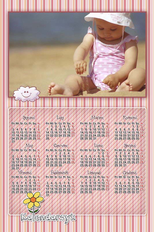 fotokalendarz dzieci psd 2011 photoshop foto kalendarze