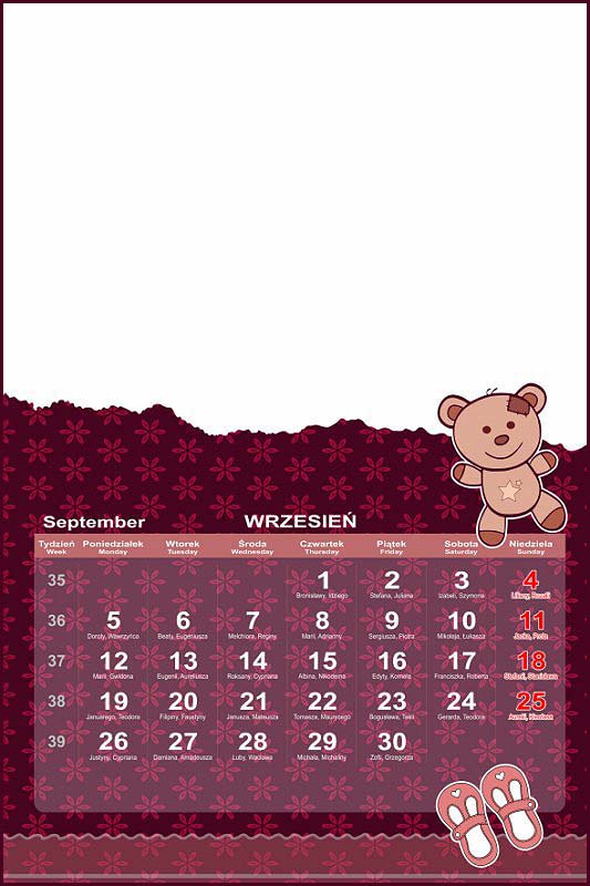 fotokalendarz dzieci psd 2011 photoshop foto kalendarze 